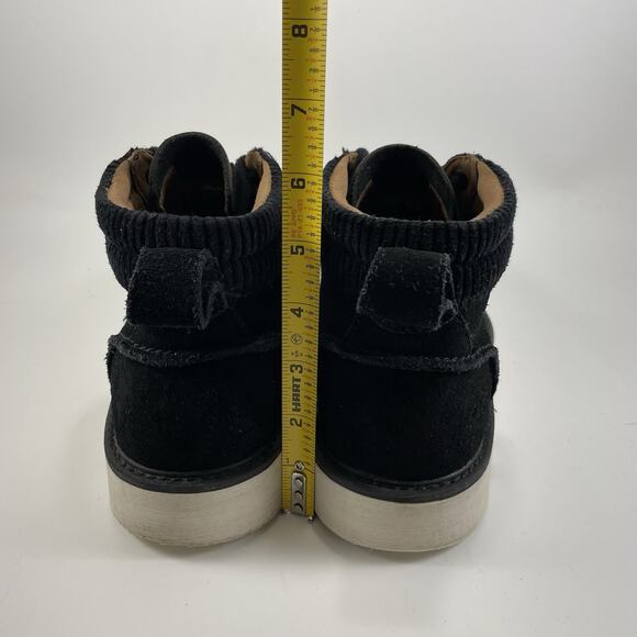 Clarks Collection Barnes Mid Boots Black Suede Mens Size 9 Moc Toe Lace Up - Picture 6 of 11